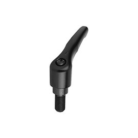 Kipp 06460-2A31X25 Zinc Adjustable Handle with 5/16-18" External Thread, Modern Design Style, Steel Components, Inch, Black Satin Powder-Coated Finish, Size 2, 25 mm Screw Length