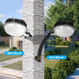 50W-150W Flood Barn Light DLC ETL Photocell Sensor Wall Mounted LED Security Light for Garden Backyard Aluminum CylinderColor: Dark Gray-no arm, Lamp Power(W): 50W 5000K 100-277VAC PHOTOCELL