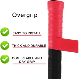 8 Pieces Tennis Racket Grip Tape Anti Slip Tennis Overgrips Precut Tennis Finishing Tape Comfort Sweat Absorbent Grip Wrap Your Racquet for High Performance