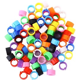 Zenarao 100PCS Poultry Leg Rings, 10 Colors Poultry Foot Rings Bird Identification Leg Bands Clip-on Rings for Birds, Ducks and Chickens Diameter 8mm