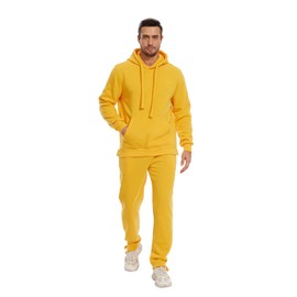Men's Tracksuits Sweatsuits for Men Sweat Track Suits 2 Piece Casual Athletic Jogging Warm Suits With Pockets (Timberland L)