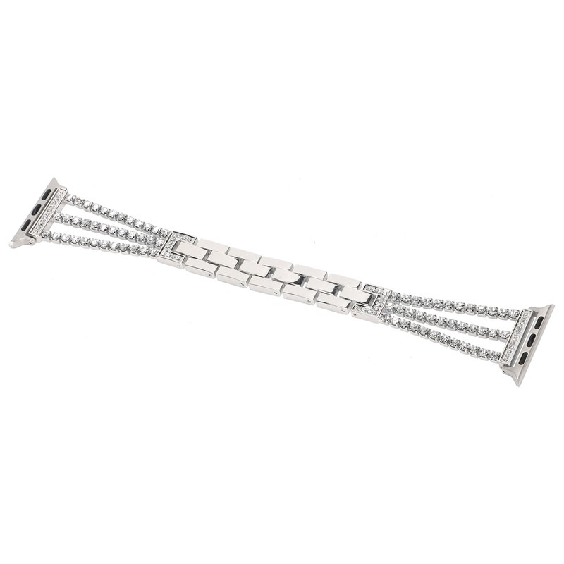 Rhinestone Brass Metal Bracelet Watch Band Strap Replacement for IOS