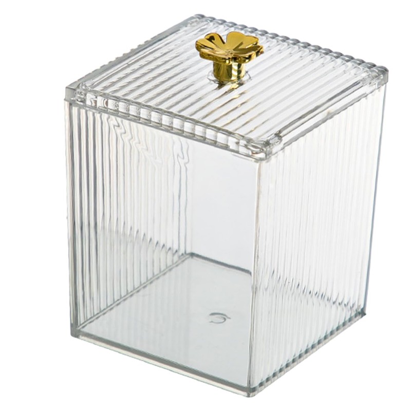 CAXUSD 2pcs Cotton Pad Holder Transparent Cosmetic Organizer for Makeup