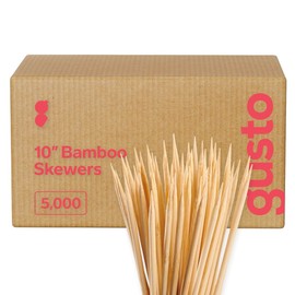 Comfy Package [Case of 5,000] 10 Inch Bamboo Wooden Skewers For Grilling, Shish Kabob, Fruits, Appetizers, and Cocktails