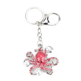 Wunderschöner Schlüsselanhänger, Süßer Rosa Oktopus Mit Funkelnden Perlen, Perfektes Kleines Geschenk Für Frauen, Tolle Geschenkidee Für Geburtstage, Freundinnen Und Freunde, Geschenke Für Frauen