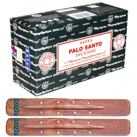 Satya Nag Champa Incense Sticks | x12 pack | with 2 Booghe incense sticks holder (Palo Santo)