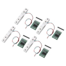 QUARKZMAN Digital Load Cell 20 kg + HX711 Module Weighing Sensor 24 Bit Precision A/D Dual Channel for DIY Portable Electronic Kitchen Scale Kit Pack of 4