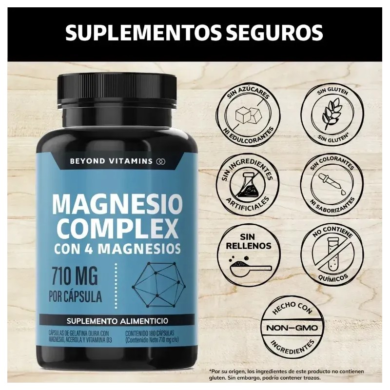Beyond Vitamins Magnesio Complex 4 Tipos De Magnesio 180 Cáp