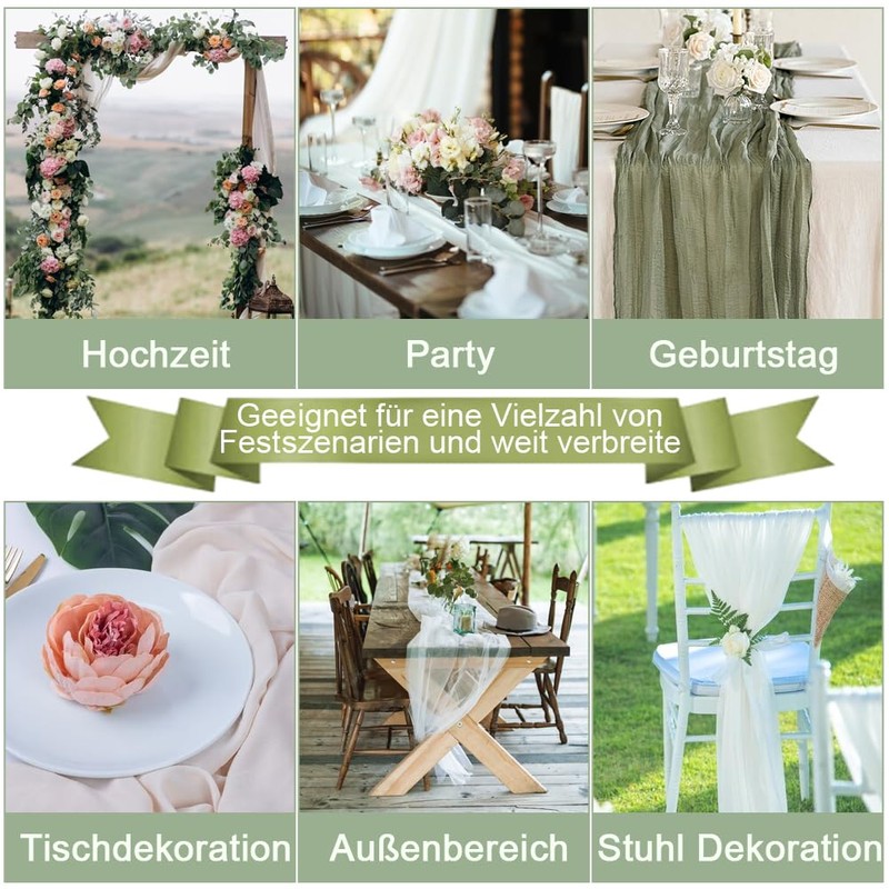 Abnaok Set of 4 Table Runners Green 90 x 300