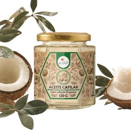 Aceite Capilar - Brillo - Hidratación - Suavidad - Coco -Argán - Fácil de usar - 100% Natural - Para todo tipo de cabello -120g - GaTlali - Anticaída 