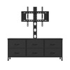 DrawXynth TV Stand with Mount, Fabric Dresser with 6 Drawers