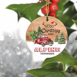 Christmas Tree Ornaments 2025 - Alpine Tennessee Ornament Hometown Custom City State - Keepsake Gift Ideas Alpine TN Ornament 3" for Friend and Housewarming