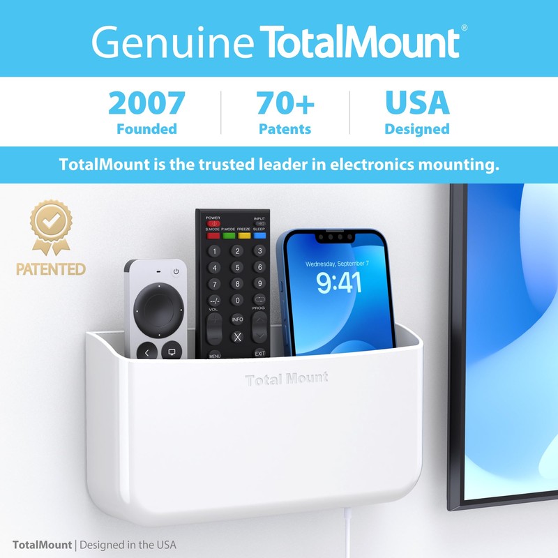 TotalMount Hole-Free Remote Holder – Eliminates Need to Drill Holes