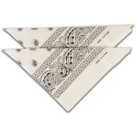 fashionchimp® Unisex Velour Bandana, Made of 100% Cotton, AZO-Free, Pack of 2 - White