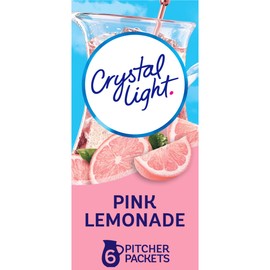 Crystal Light Sugar-Free Pink Lemonade Naturally Flavored Powdered Drink Mix 6 Count Pitcher Packets