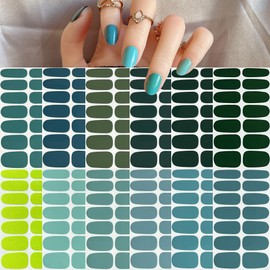NAIL ANGEL 1SET Nails Strips Pure Color Combination Nail Wrap Nail Art Full Cover Sticker Fashion Designs Sticker Easy-Way Summer Beach Holiday Style Pedicure for Women Pure Color (YA015-12PCS)