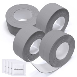 MAJOYLIFE 4 Rolls Caulk Strip Tape for Toilet,1.5 in x 10.5 Ft Caulk Tape Waterproof for Kitchen Sinks,Bathroom Toilets,Bathtubs,Wall Edge,Etc(Grey)