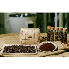 CONG CAPHE - 100% Robusta Whole Bean Vietnamese Coffee (1, Coffee 16 Ounce)