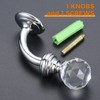 5pcs Bright Chrome Transparent Round Crystal Wall Coat Hat Hook