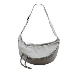 SH Leder Daniela G768 Genuine Leather Women’s Unisex Chest Bag for Festival, Travel, Large Waist Bag, Crossbody Bag, 49 x 28 cm - Grey -