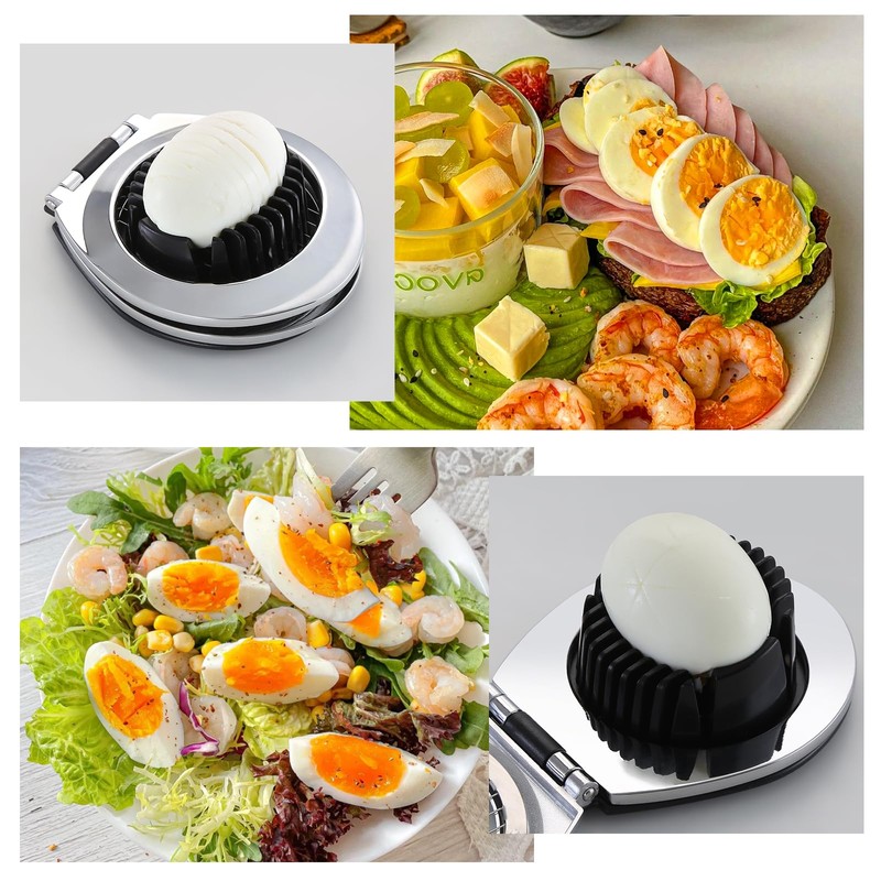 Stainless steel egg slicer, egg slicer - practical 2-in-1 egg