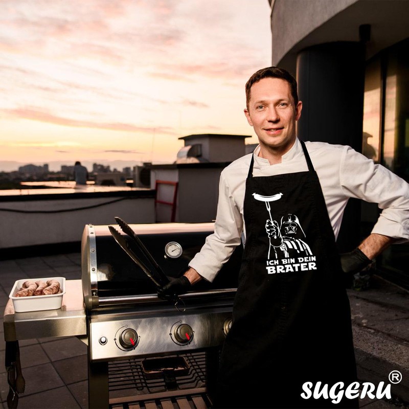 Sugeru® Darth Vader Hot Dog Pattern Cooking Apron with 2