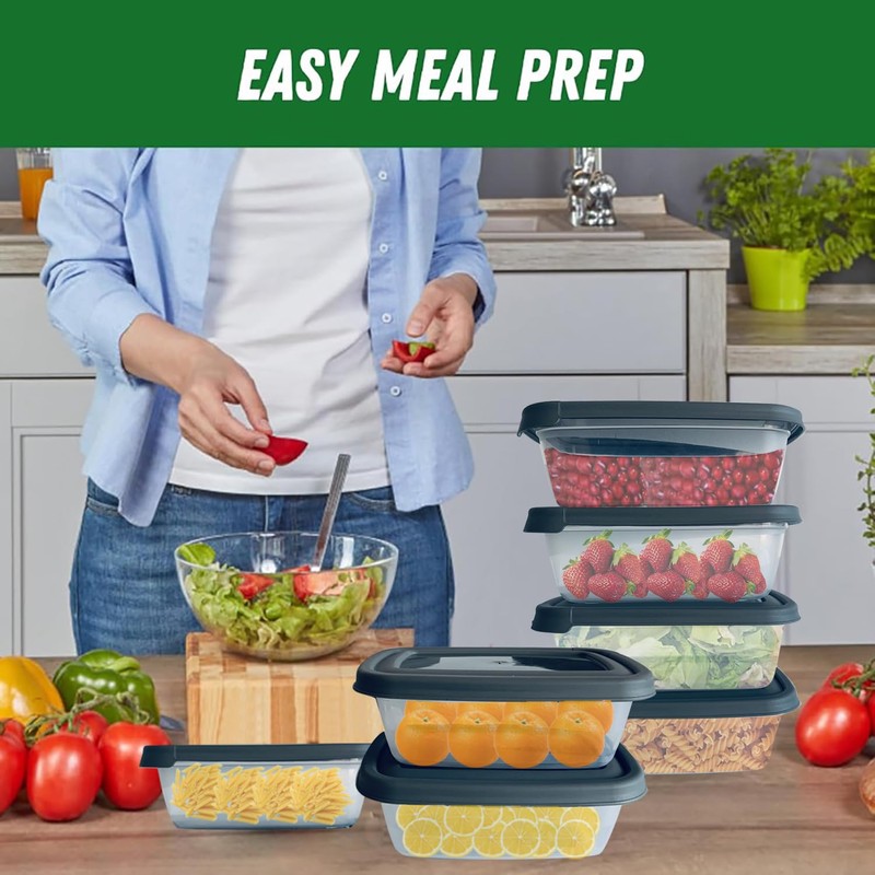 SleekAura 12-Piece Grey Storage Box Set - Airtight Food Containers
