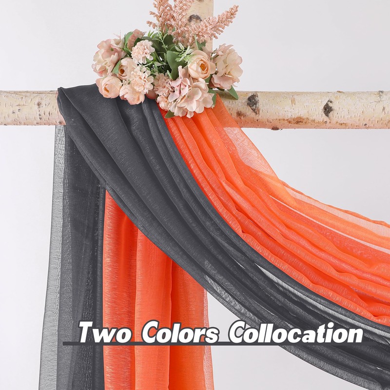 DONREN Dark Grey Window Scarf for Outdoor Decoration - Add