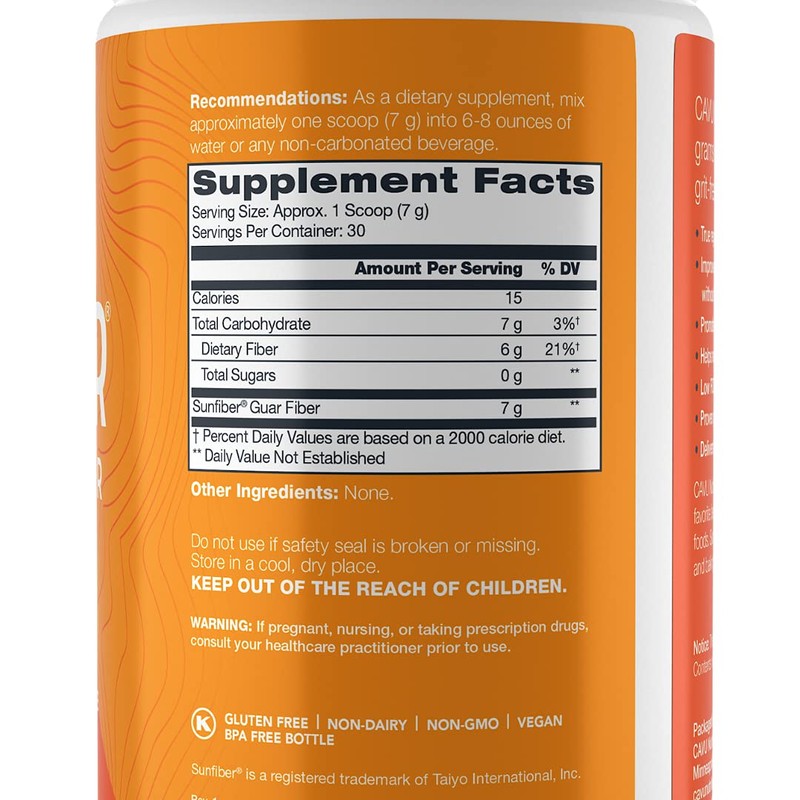 CAVU NUTRITION Sunfiber, Gentle Prebiotic Fiber Supplement | Promotes Comfortable