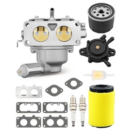 Carburetor Kit Compatible for Husqvarna YTH24V48 YTA22V46 YTH22V46 YTH24V48 YTA24V48 YTH24V54 YTH22V46 Z246 Z254 YTH23V48 YTH2348 46" 48" Mower Engine with Air Filter Fuel Pump Kit
