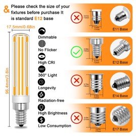 TZHILAN 15W E12 LED Corn Bulb, Dimmable E12 LED Bulbs 120W 150W Incandescent Bulb Equivalent, Warm White 3000K Chandelier Decorative Candle Light Bulbs E12 Base for Home Light, 2 Pack