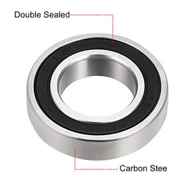 sourcing map 6904-2RS Deep Groove Ball Bearing Double Sealed 1180904, 20mm x 37mm x 9mm Carbon Steel Bearings (Pack of 2)