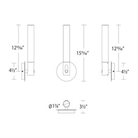 WAC Lighting dweLED, Clare 16in LED Wall Sconce 3000K in Chrome
