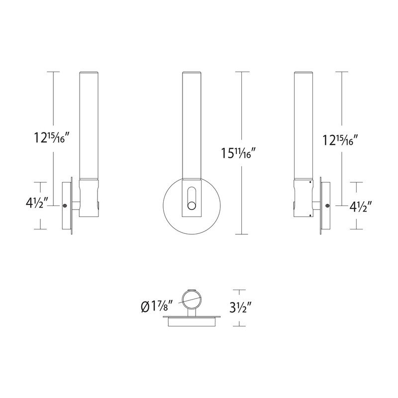 WAC Lighting dweLED, Clare 16in LED Wall Sconce 3000K in