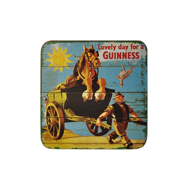 signs-unique Guinness Horse & Cart cork backed drinks mat/coaster (sg)