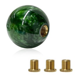 ZNDAW Round Ball Shift Knob, Marble Style Gear Lever Stick Shifter Knobs with 3 Adapters, Universal Spherical Gear Shifter Grip for 5 6 Speed Manual Auto Vehicles, Car Accessories (Marble-Dark Green)