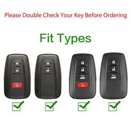 For Toyota Key Fob Cover, ABS carbon fiber pattern Key Fob Case Fit for 2017-2021 2022 2023 Toyota Corolla Camry RAV4 Highlander 4Runner Prius CH-R Prado Land Cruiser With Keychain (Carbon Black)