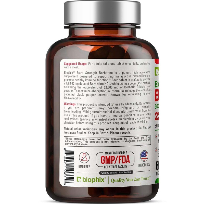 biophix Berberine High Absorption with Bioperine 22,500 mg 60 Tablets
