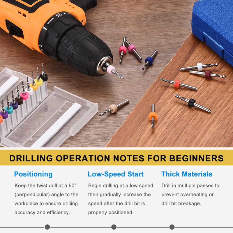 PATIKIL 0.3mm Micro Drill Bits 1/8" Shank Tungsten Carbide Steel