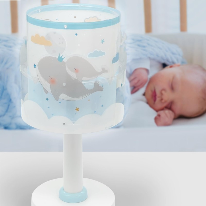 Dalber Children's Table Lamp Bedside Lamp Whale Dreams Blue Animals