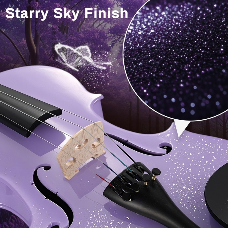 Poseidon Acoustic Violin for Beginner, Full Size Violin Set for