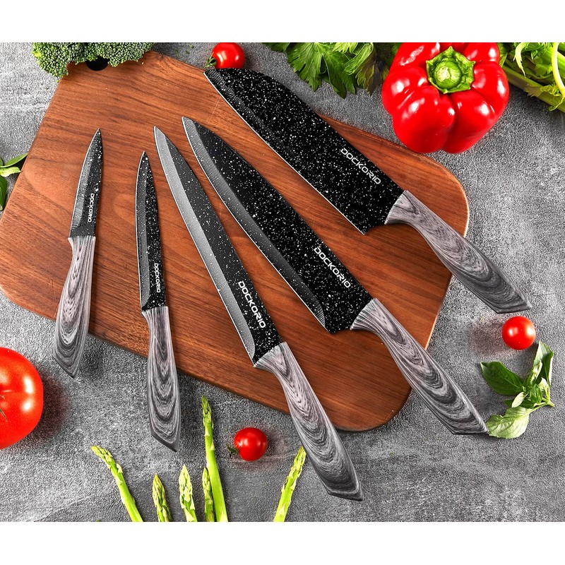 Dockorio all in one Kitchen Knife Set with Block, 19