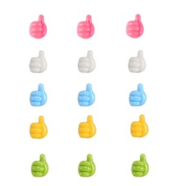 FHGLER Pack of 15 Hand Gesture Hooks, Thumb Hooks, Mini Thumb High Holder, Multifunctional Wall Hook, Cable Clips for Desk, Power Cable, Car, Wall Storage