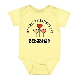 TATY Kids My First Valentine's Day Sebastian Baby Infant One Piece Bodysuit Newborn Banana