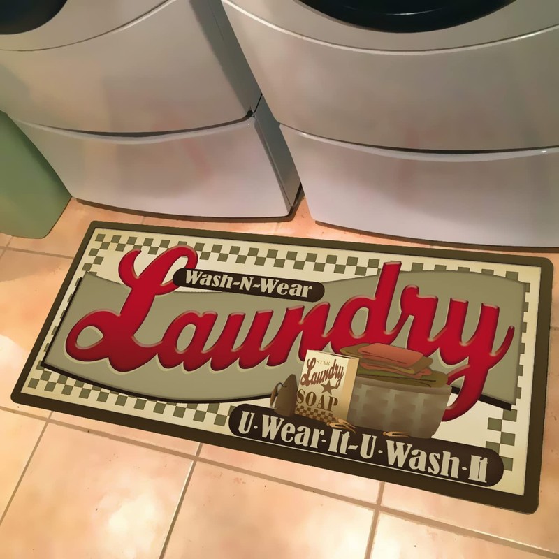 Ukeler Laundry Room Rug, Laundry Room Floor Rug for Wash