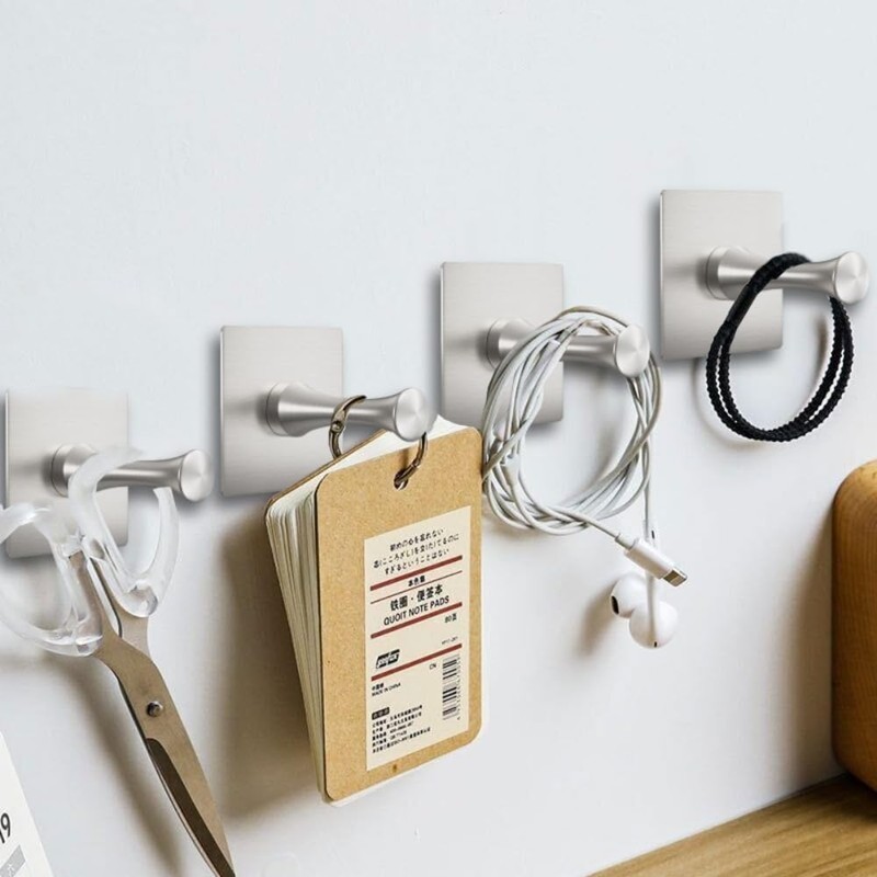 DGYB Self Adhesive Hooks for Hanging Set of 4 Adhesive