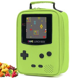 Boys Lunch Box,Gamer Lunch Box for Boys Kids,Leather Insulated Lunch Bag for Kids,School Thermal Meal Cooler Lunch Boxes for Boy Kid Toddler