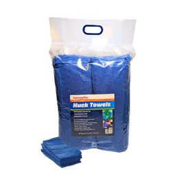 SupremePlus Blue Huck Towels - Shop Bulk Cleaning Towel in (Pack of 50), Multipurpose for Window, Glass, Mechanic, Garage & Commercial, 100% Cotton Low Lint Prewashed Absorbent Cloths, 15”x 25” Size