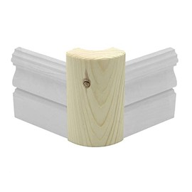 Pine Outside Radius Corner Base Block Bullnose, 3/4" x 2 1/4" x 4" Clear Pine & Knotty Pine - Fits 3/4" Radius, Trim Molding