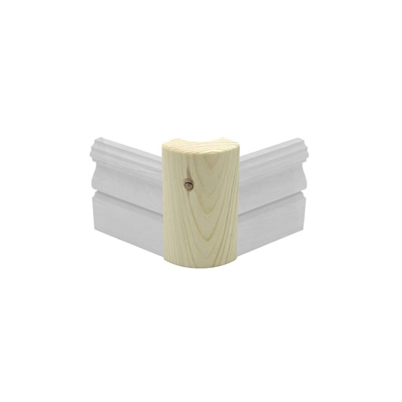 Pine Outside Radius Corner Base Block Bullnose, 3/4" x 2